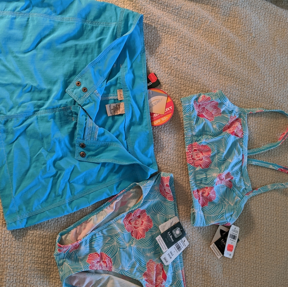 LL Bean Bikini and Cover Up Skirt NWT
